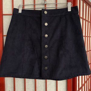 Navy button down mini skirt
